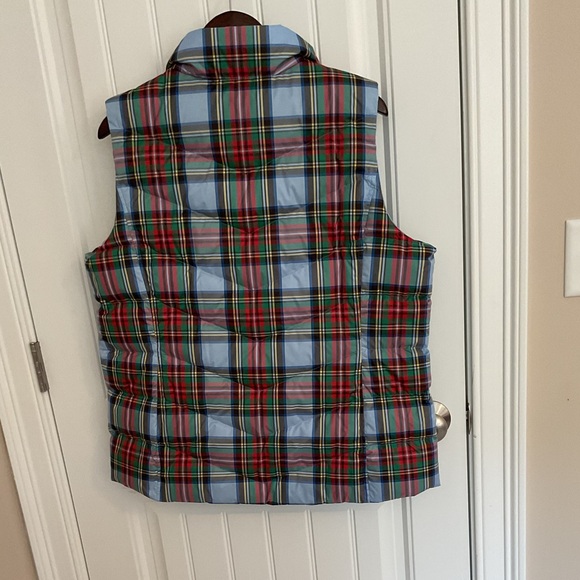 Lands' End womens Colorful Plaid Puffer Vest new XL Holiday Preppy - Picture 4 of 5